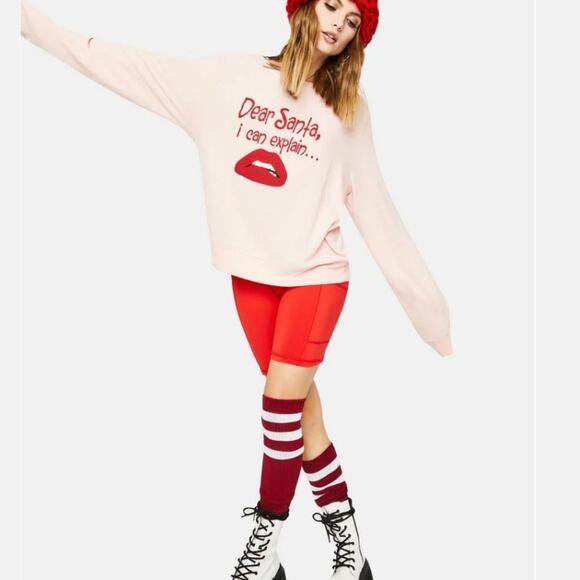 NEW Wildfox Dear Santa I Can Explain Baggy Jumper Christmas Sweatshirt - Picture 9 of 9
